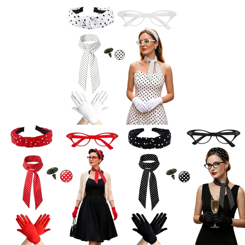 5-delige jaren 50 vrouwenkostu - Women'S Accessories In The 1950S recensie en prijs